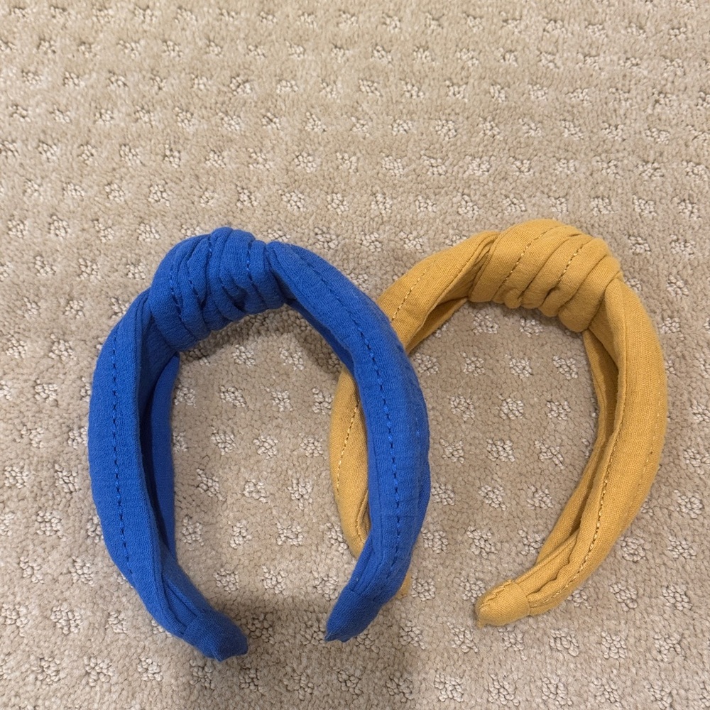 Anthropologie Blue and Yellow Headband Duo